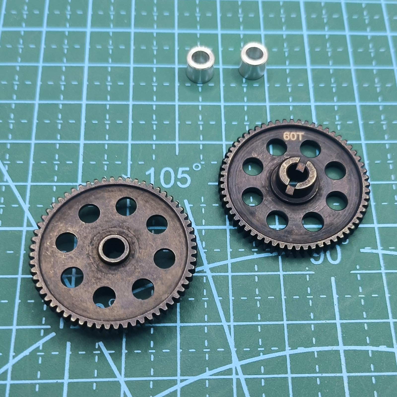 ADORLY 2Pcs Hard Steel Super Main Gear 0.5module 60 Tooth for 1/18 Traxxas Latrax Rally LaTrax SST LaTrax Teton Upgrade Parts