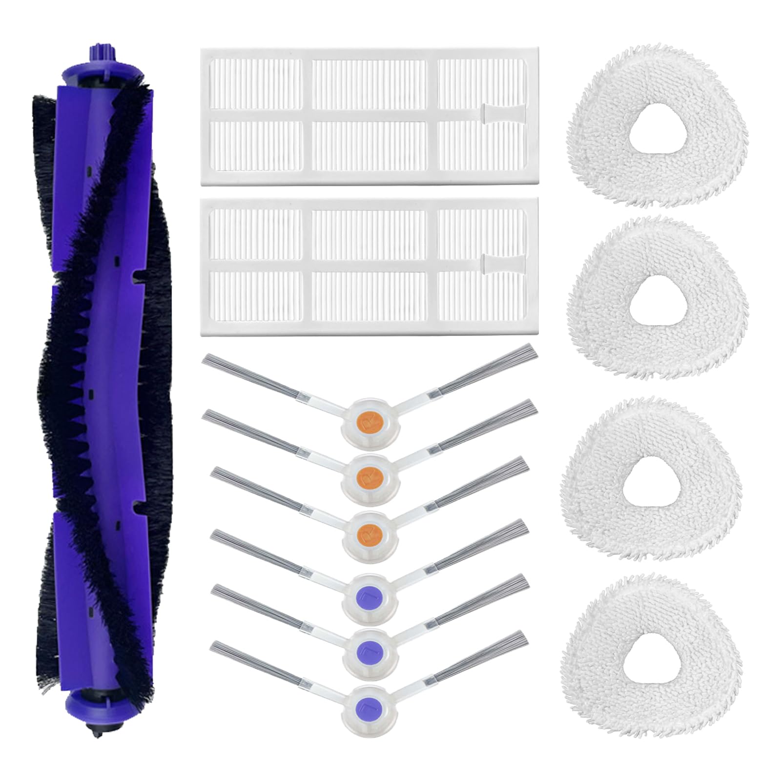 Replacement for Narwal Freo Accessories: Replace Parts for Narwal Freo Robot Vacuum 1 Main Brush 4 Side Brush 2 Filter 4 Mop Pad (13 Pack)