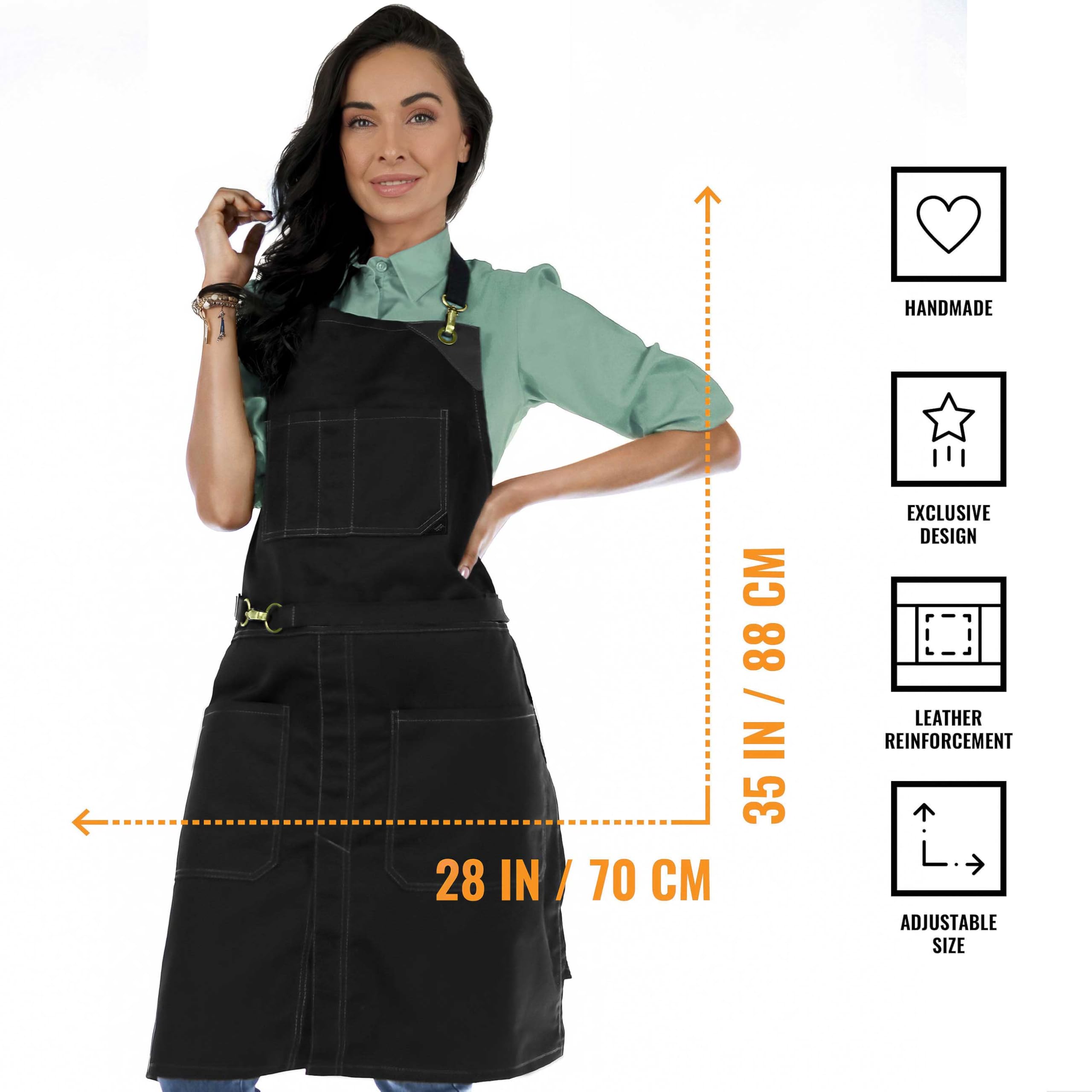 Under NY Sky No-tie Twill Apron Grembiule in twill senza cravatta Unisex - Adulto (Pacco da 1)