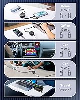 Vista 3 de Cable USB Tipo C Retráctil 5 en 1 de 100W, Paquete de 2 Cables de Carga Múltiple 5A Cable de Carga Rápida Cable USBC con USB A+C a L/C Accesorios