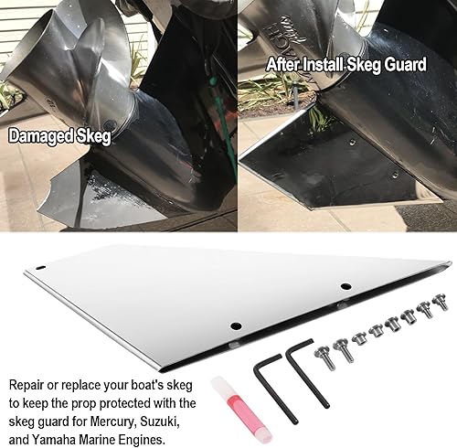 Miniatura 3 de 35-SS645 - Protector de skeg de acero inoxidable de grado marino, apto para Suzuki 150-225 HP 2 y 4 tiempos, para Yamaha 115-350 HP 2 y 4 tiempos,