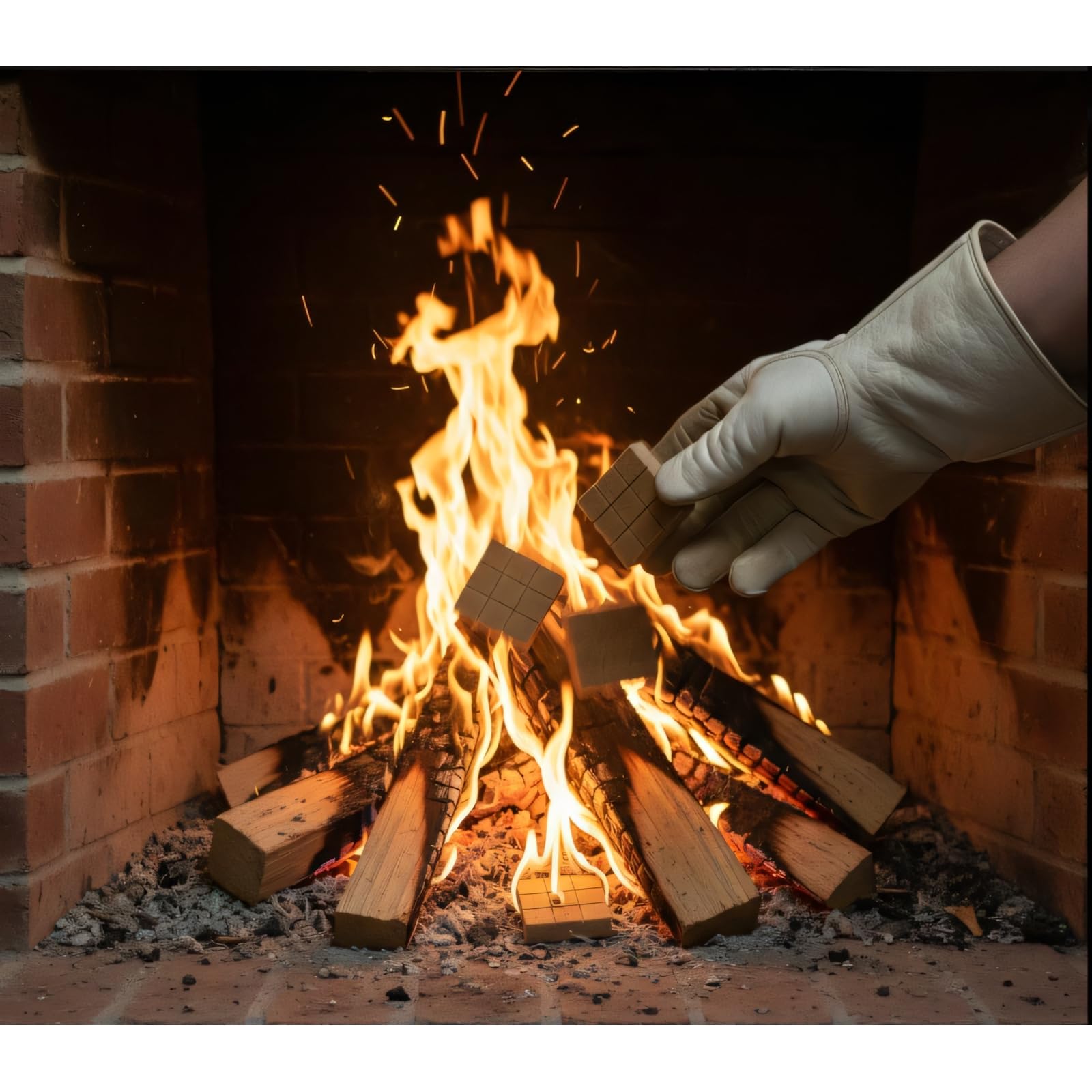 Kaminanzünder Anzündwürfel Kaminanzünder Grillanzünder Anzünder Holz - 9600 Würfel, 240 Tafel