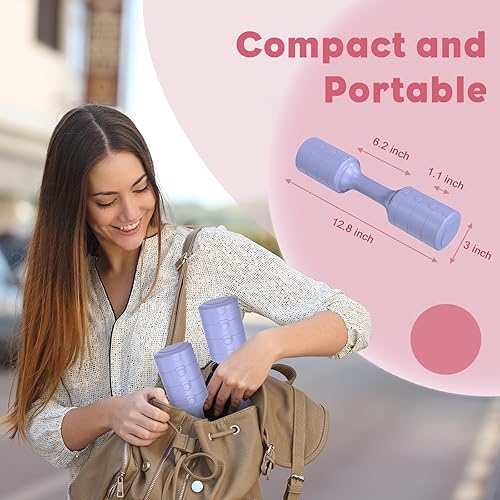 Miniatura 4 de Juego de 2 mancuernas ajustables, 11 libraspar de mancuernas para mujer, cada una de 2.2 libras, 3.3 libras, 4.4 libras, 5.5 libras, juego de pesas