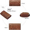 GOIACII Women's Large Leather Wallet with RFID Blocking and 13 Card Slots Brown
