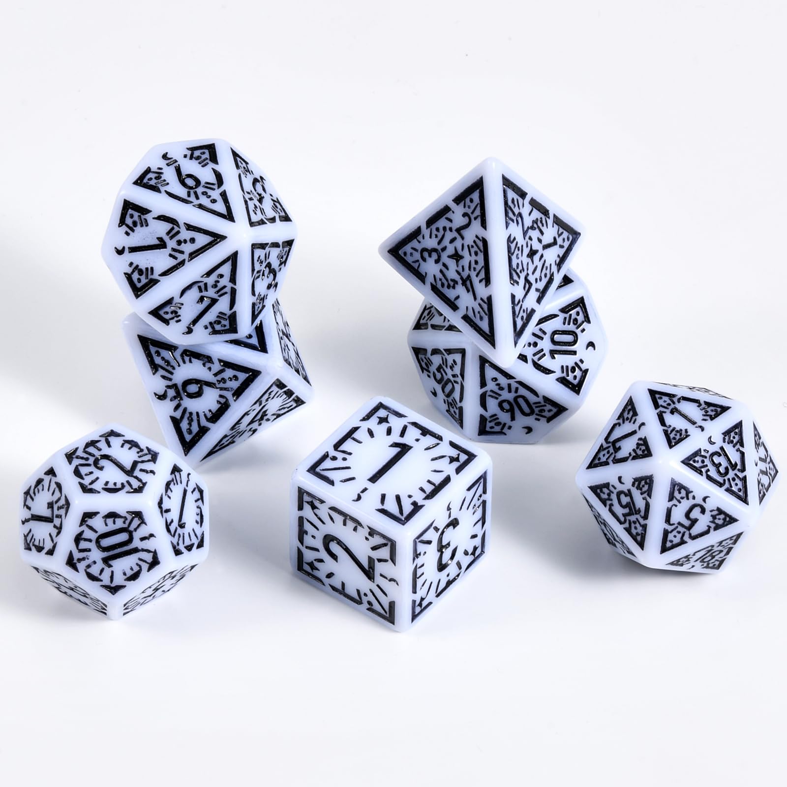 Dadi DND Retrò per Dungeons e Dragons - Set di Dadi D&D da Gioco con Dadi Bian