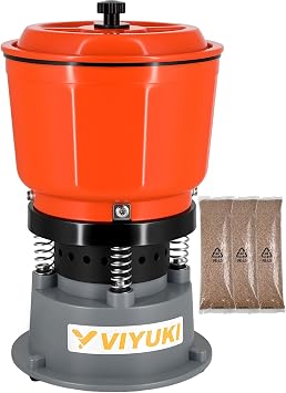 9LBS Vibratory Tumbler Polishing Machine | for Rocks/Metal Parts/Screwwith 3LB walnut shell media