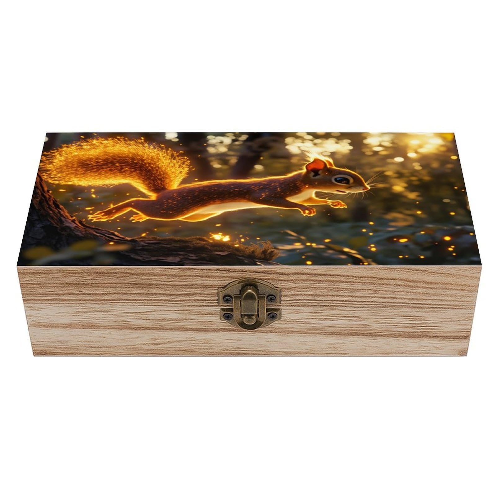 asbwuo Squirrel Vintage Wooden Keepsake Box