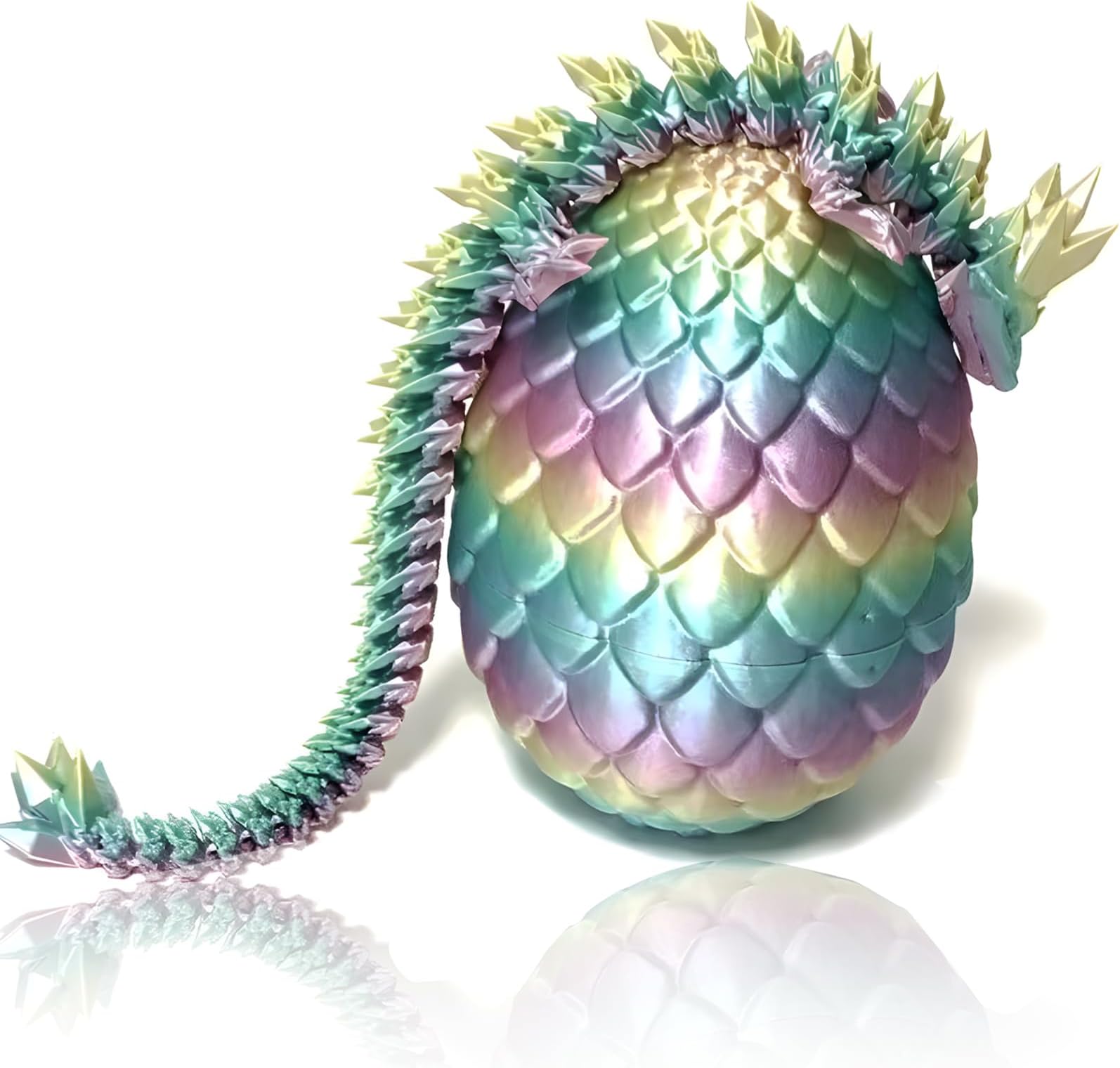 nezababy 3D Printed Dragon,3D Dragon Eggs with Dragon Inside,Crystal Dragon Fidget Toy for Adult,Full Articulated Dragon Decoration for Gift (Multcolor)
