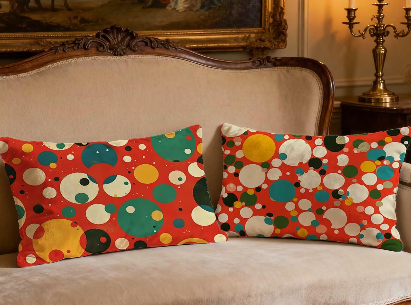Housse de coussin en velours rouge élégant lot de 2 pour sublimer votre canapé