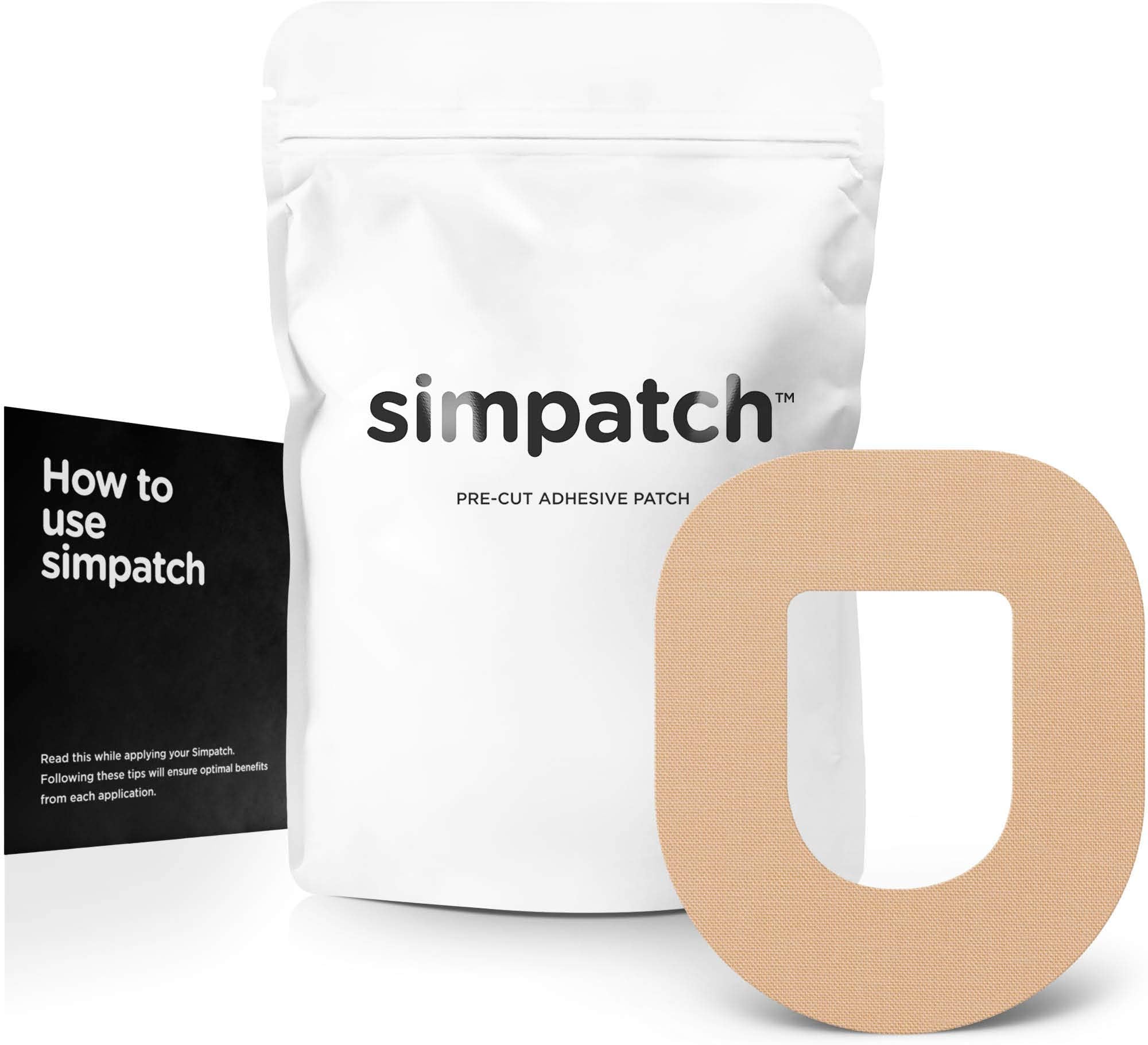 SIMPATCH – OmniPod Adhesive Patch (25-Pack) – Waterproof Adhesive, CGM Tape – Multiple Color Options (Biege)