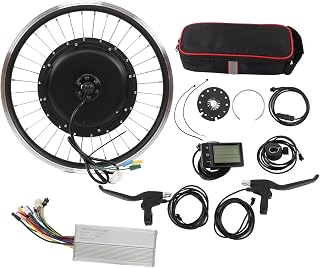 20 Inch Electric Bike Motorbike Kit 48V 1500W Max 55km/h V Brake Rear Wheel Drive Motorbike Kit with 35A Controller LCD S866 Meter Black
