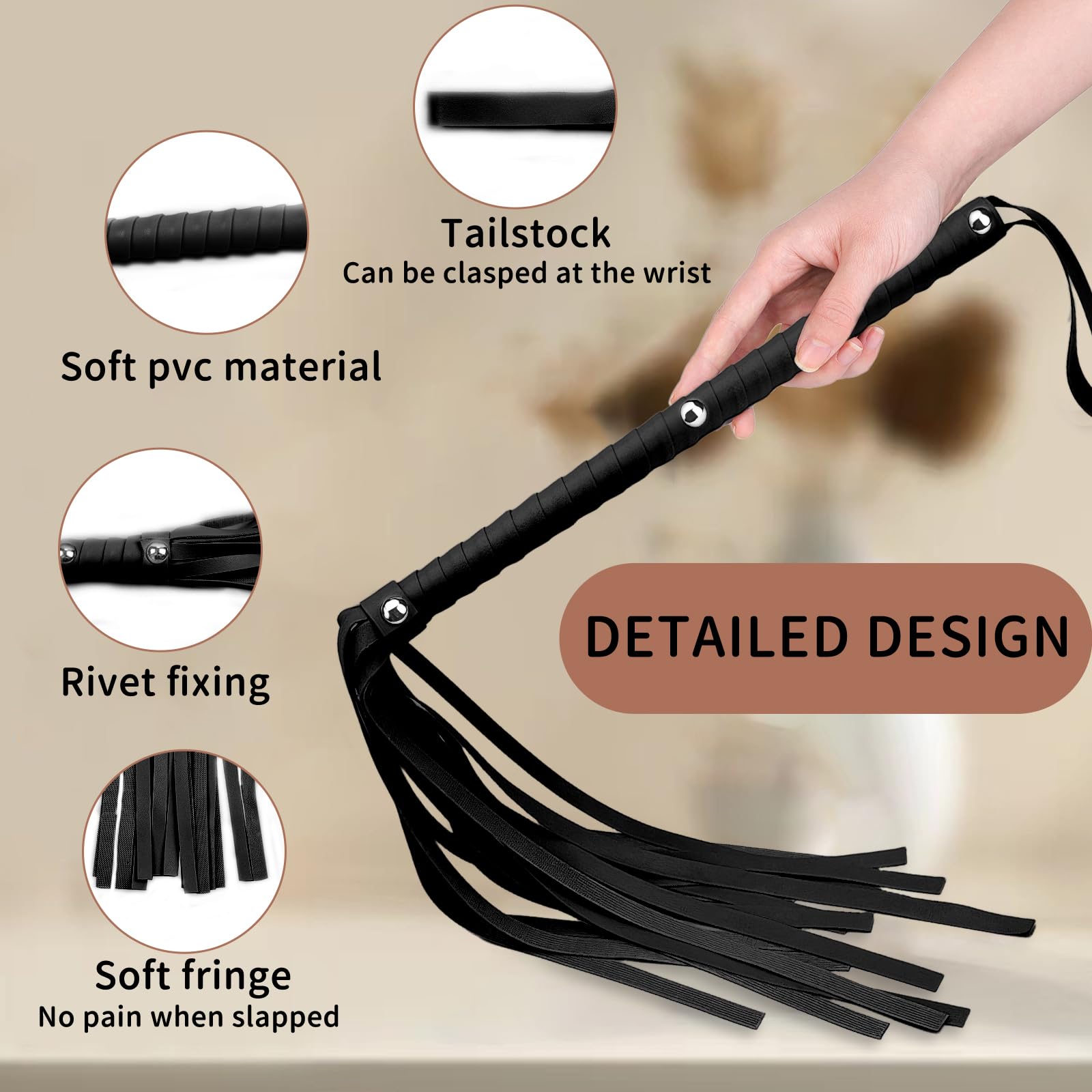 dellyy Whip Sex Set, con Whip e Bastone di Piume
