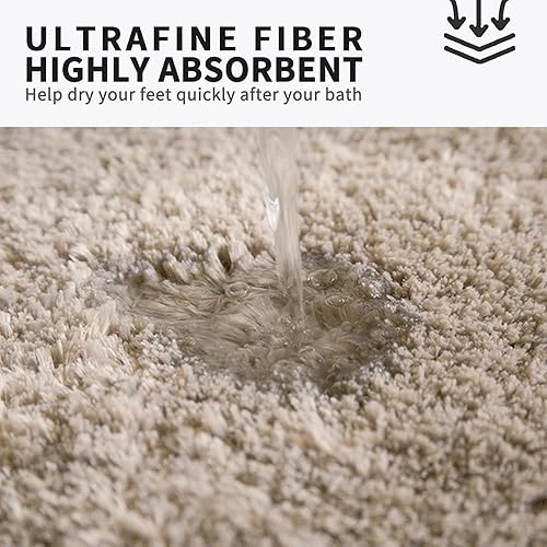 Miniatura 5 de Alfombras de baño antideslizantes, suaves y peludas para baño, tapetes de baño de microfibra para el suelo del baño, tapetes de baño de felpa