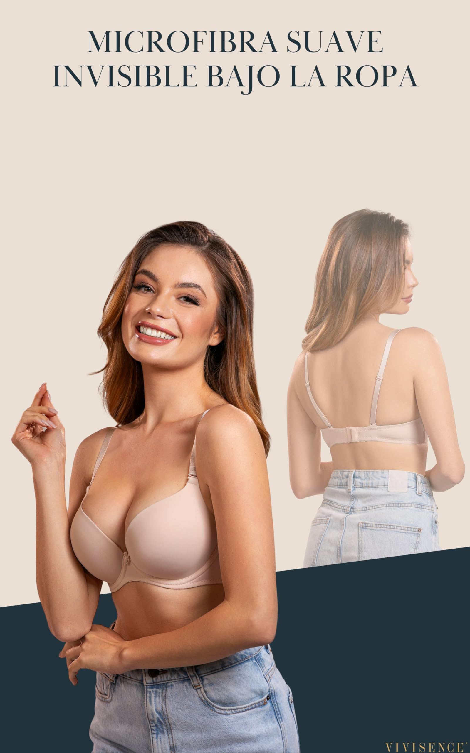 Vivisence Sujetador Push Up Moldeador para Mujeres 1041