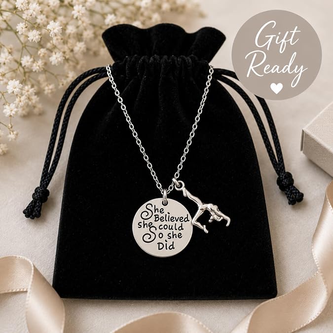 Infinity Collection Gymnastics Charm Necklace, Gymnastics Jewelry - Non-tarnished Gymnast Necklace - Gift For Gymnast