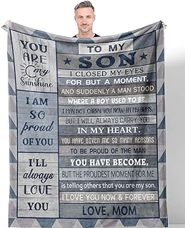 Son Gifts Blanket, Gifts for Son, Son Gifts from Mom, Birthday Gifts for Son Throw Blankets, Son Birthday Gifts, Gifts for Grown Son, Graduation Gift Ideas 60"x 50"