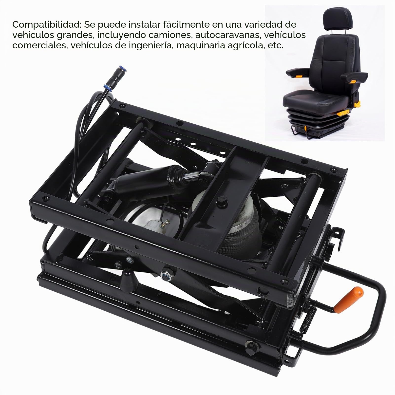 Kit universal de suspensión de asiento con pista deslizante para tractor, camión, RV, vehículo comercial, maquinaria agrícola, absorción de impactos y ajustable