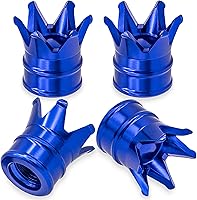 Vista 42 de 4 piezas tapas de vástago de válvula de neumático con corona, con anillo de goma, tapa de válvula de aire de neumático de plástico con núcleo