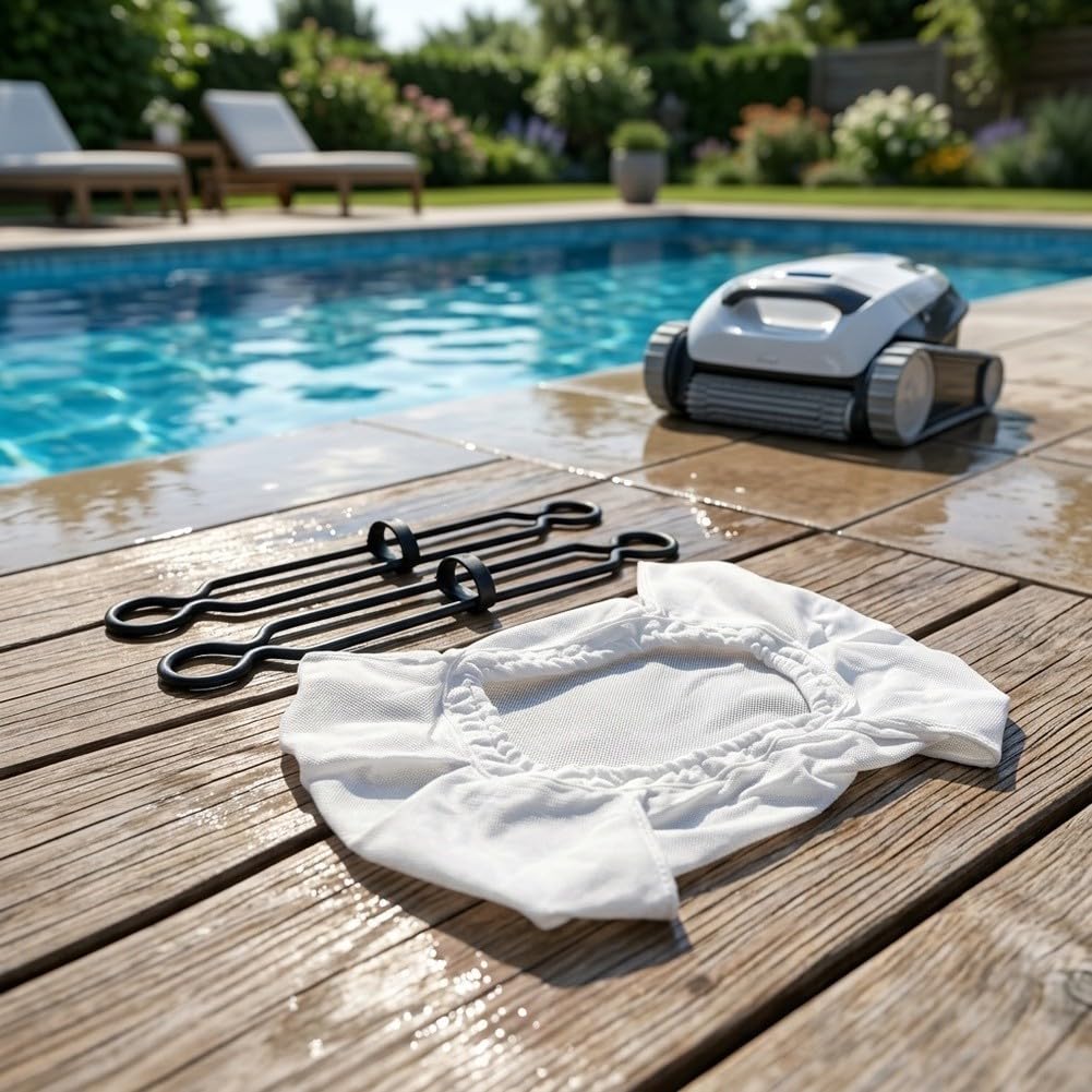 Sacchetto Filtro 99954307-R1 per Dolphin per dx3 per dx4 con Clip 9981430-R2 Ricambio Piscina