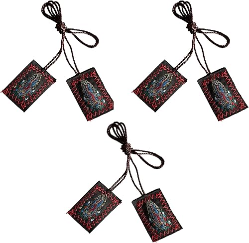 Paquete de 3 Escapularios Católicos Verdes de San Judas, Virgen De Guadalupe/San Judas Tadeo Escapularios Católicos Colgante, Espejo Retrovisor o