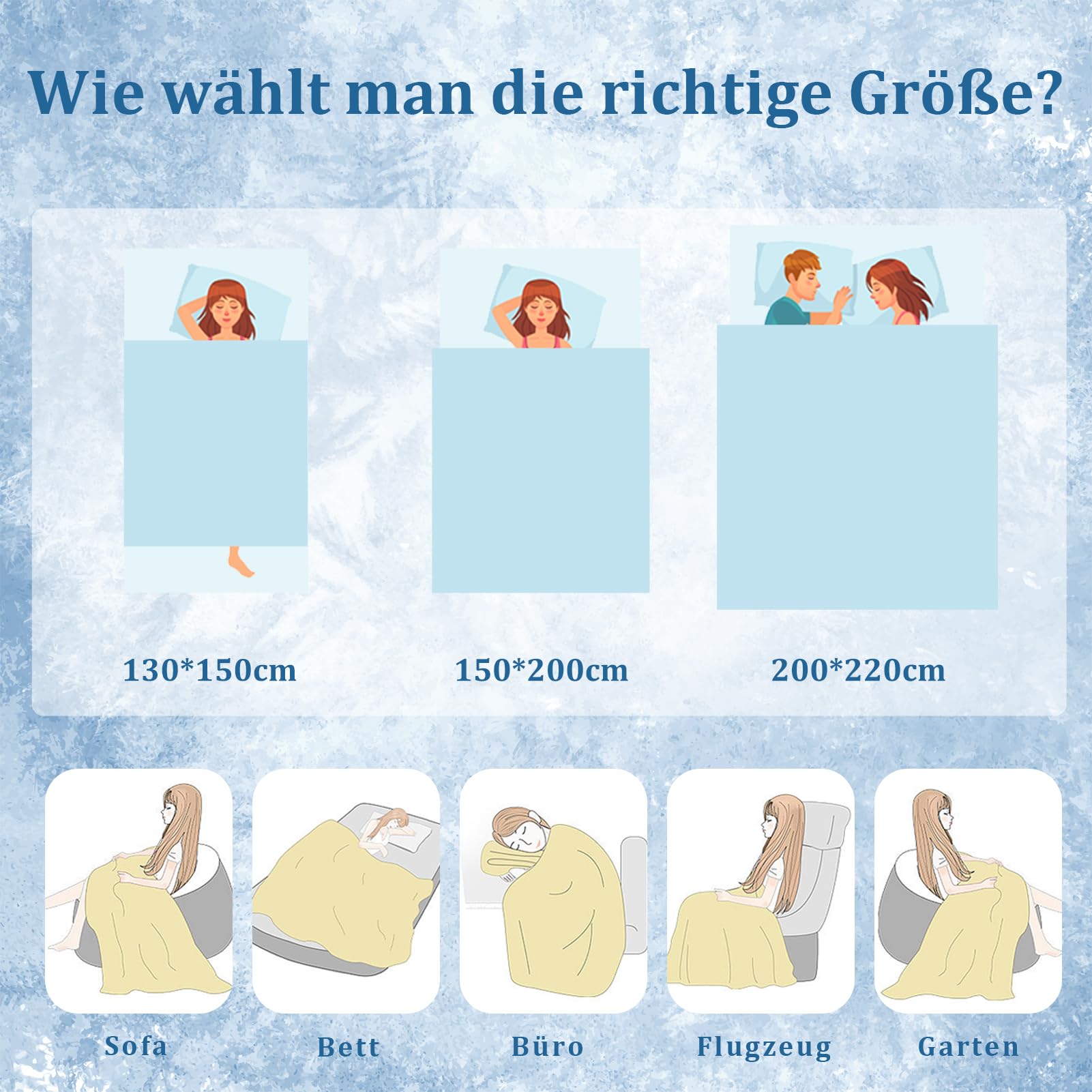 CHOSHOME Kühlende Bettdecke 150x200cm 2 in 1 Sommerdecke mit Q-Max>0,5 Kühlfasern Grau