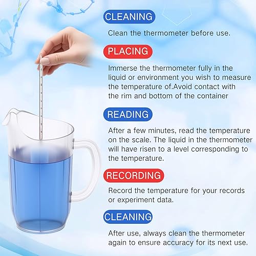 Miniatura 6 de Termómetro de laboratorio de uso general de 12 pulgadas, líquido de vidrio de inmersión total de 0 a 230  líquido en vidrio para laboratorios,