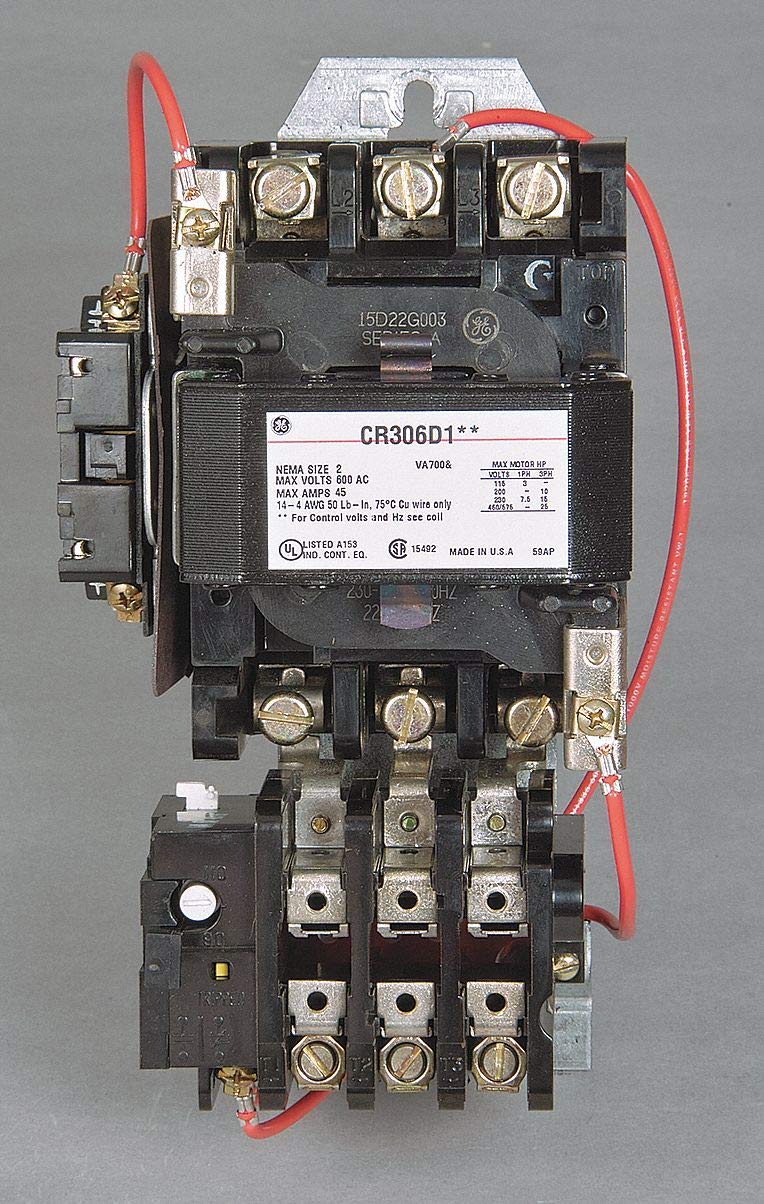 GE Magnetic Motor Starter, 120VAC Coil Volts, NEMA Size: 2, Starter Type: NEMA