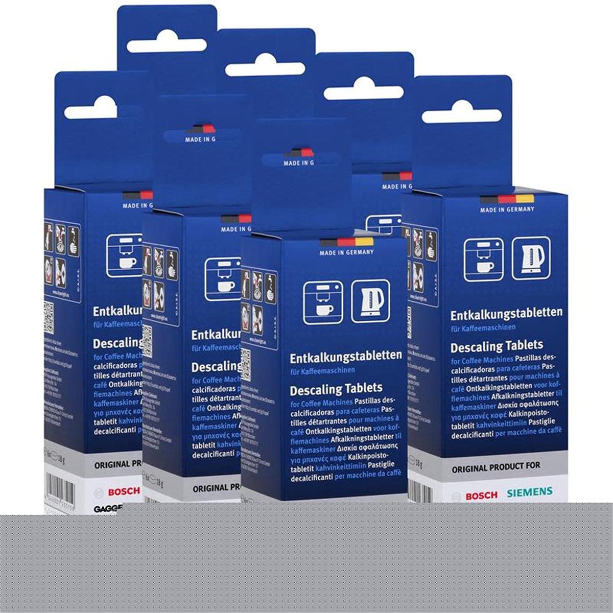 7x Bosch TCZ6002 Entkalkungstabletten für Kaffee Vollautomaten