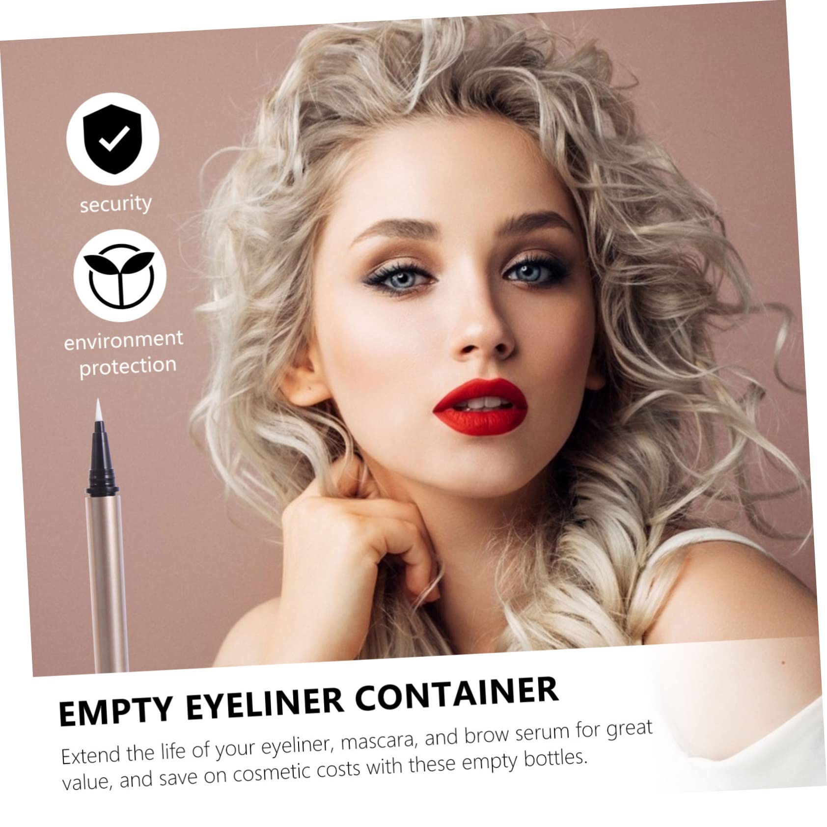 5 Tubos Delineadores de Ojos Recargables de 1ml en Plástico Dorado, Portátiles para Almacenar Delineador Líquido en Tiendas Cosméticas