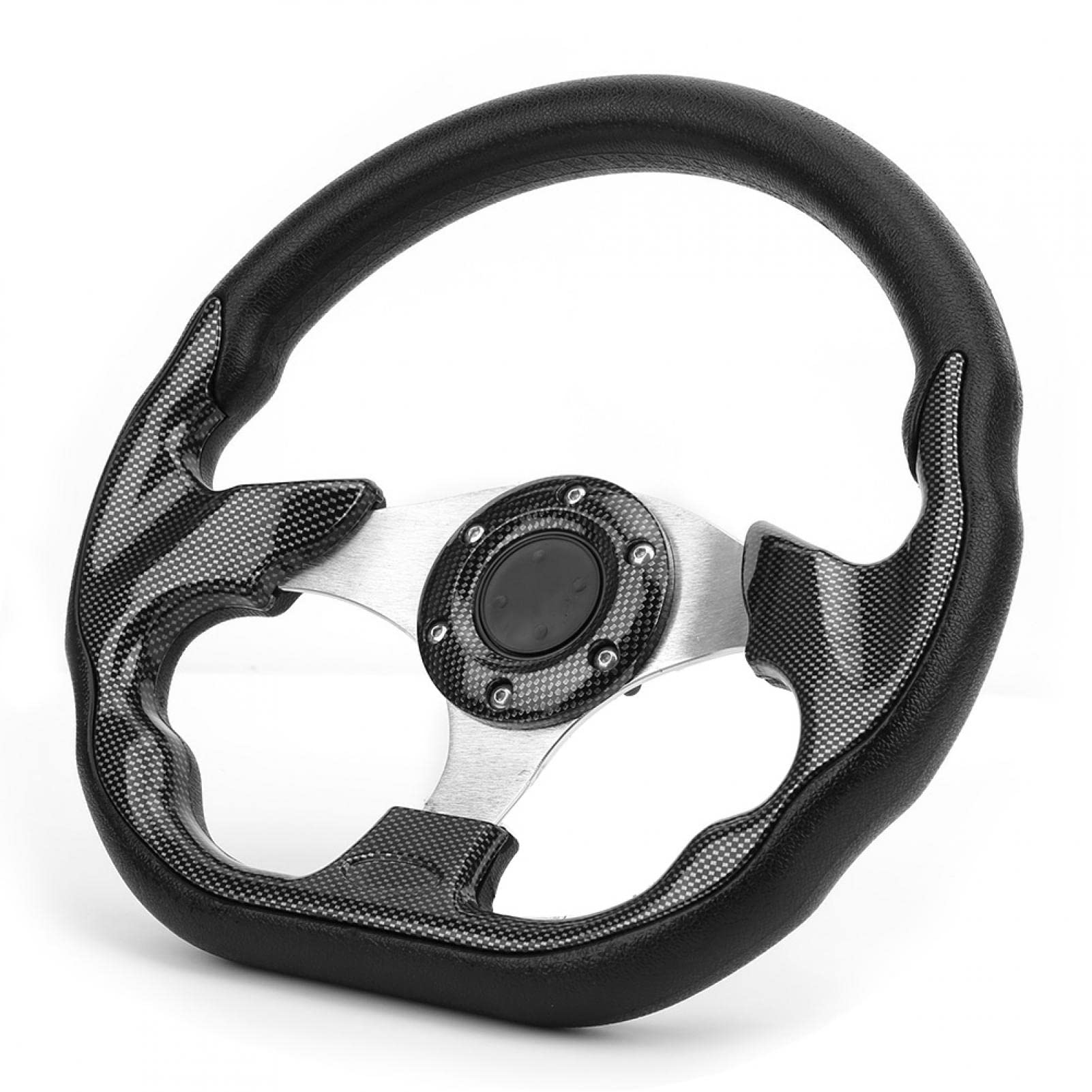 Volante da auto universale da 12,5 pollici stile in fibra di carbonio da corsa con pulsante clacson 320MM