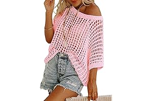 Womens Summer Scoop Neck Short Sleeve Fishnet Top