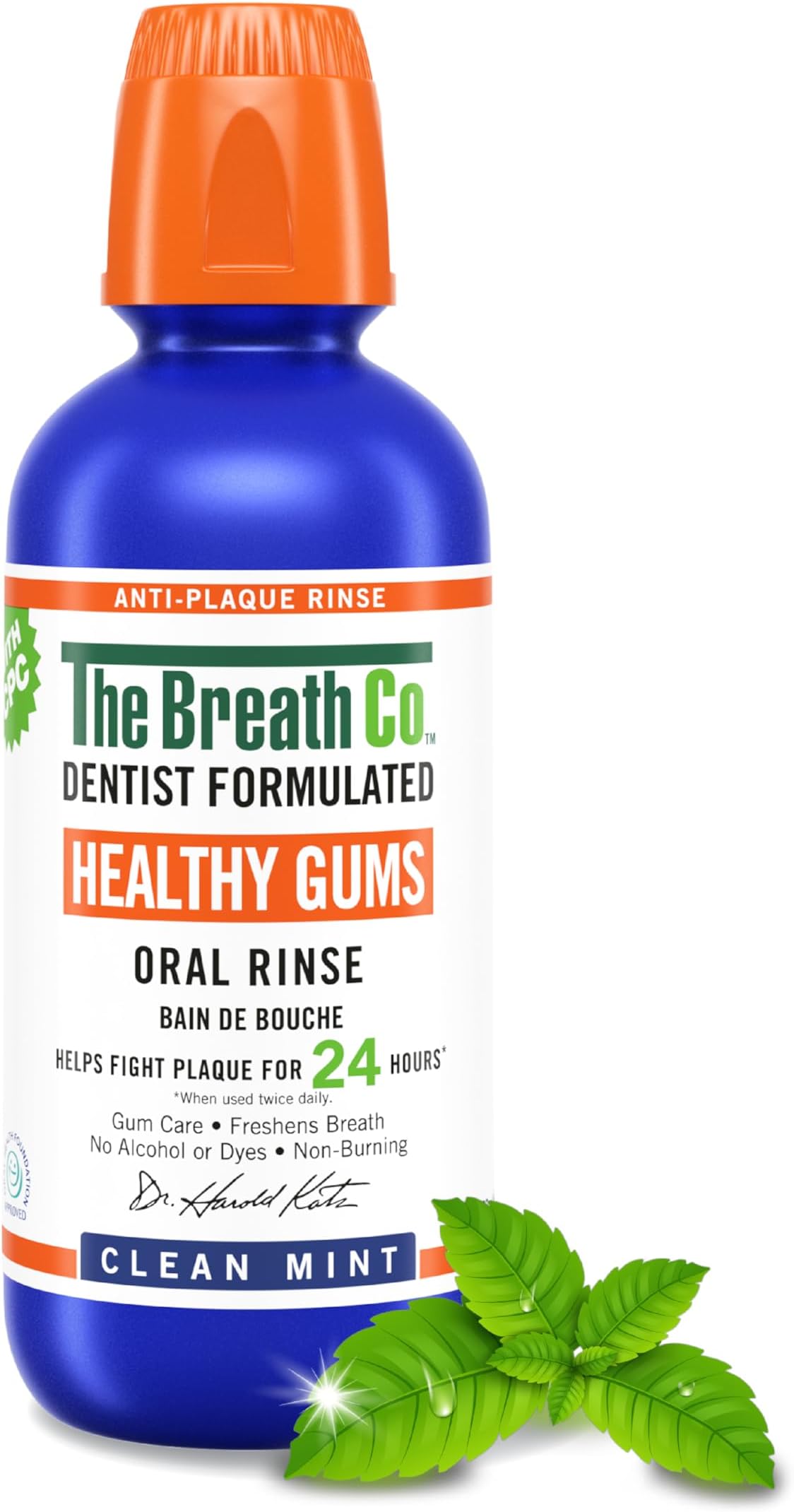 Healthy Gums Mouthwash, Dentist Formulated Oral Rinse for 24 Hours of Plaque Control with Anti-Microbial Ingredient, Alcohol Free, Non-Burning, 500ml