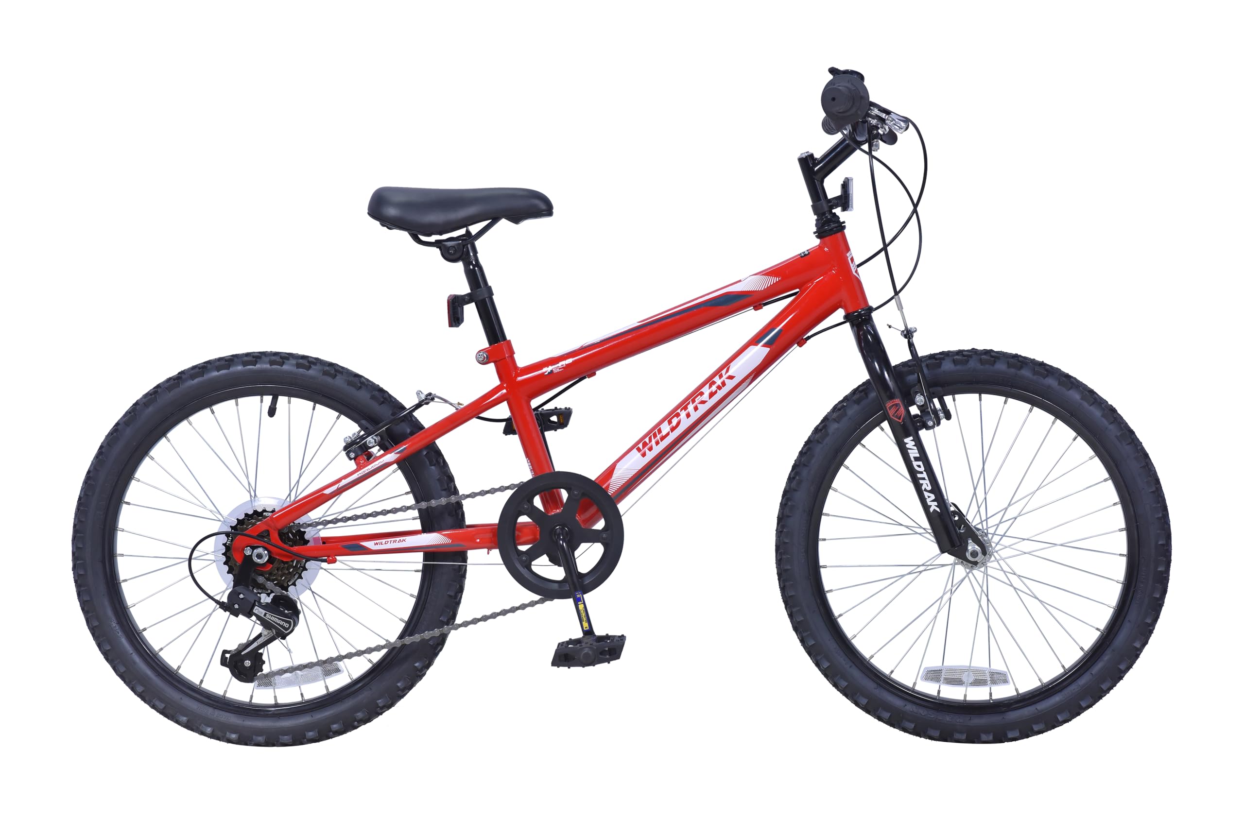 Wildtrak - Omega, bicicleta infantil de acero con ruedas de 20", seis velocidades - Roja