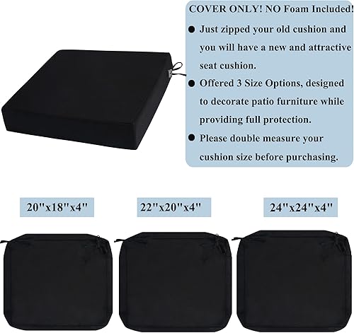 Miniatura 4 de Fundas de cojín de banco para exteriores, 48 x 18 x 3 pulgadas, sin relleno, fundas de cojín de repuesto para muebles de exterior, resistentes al