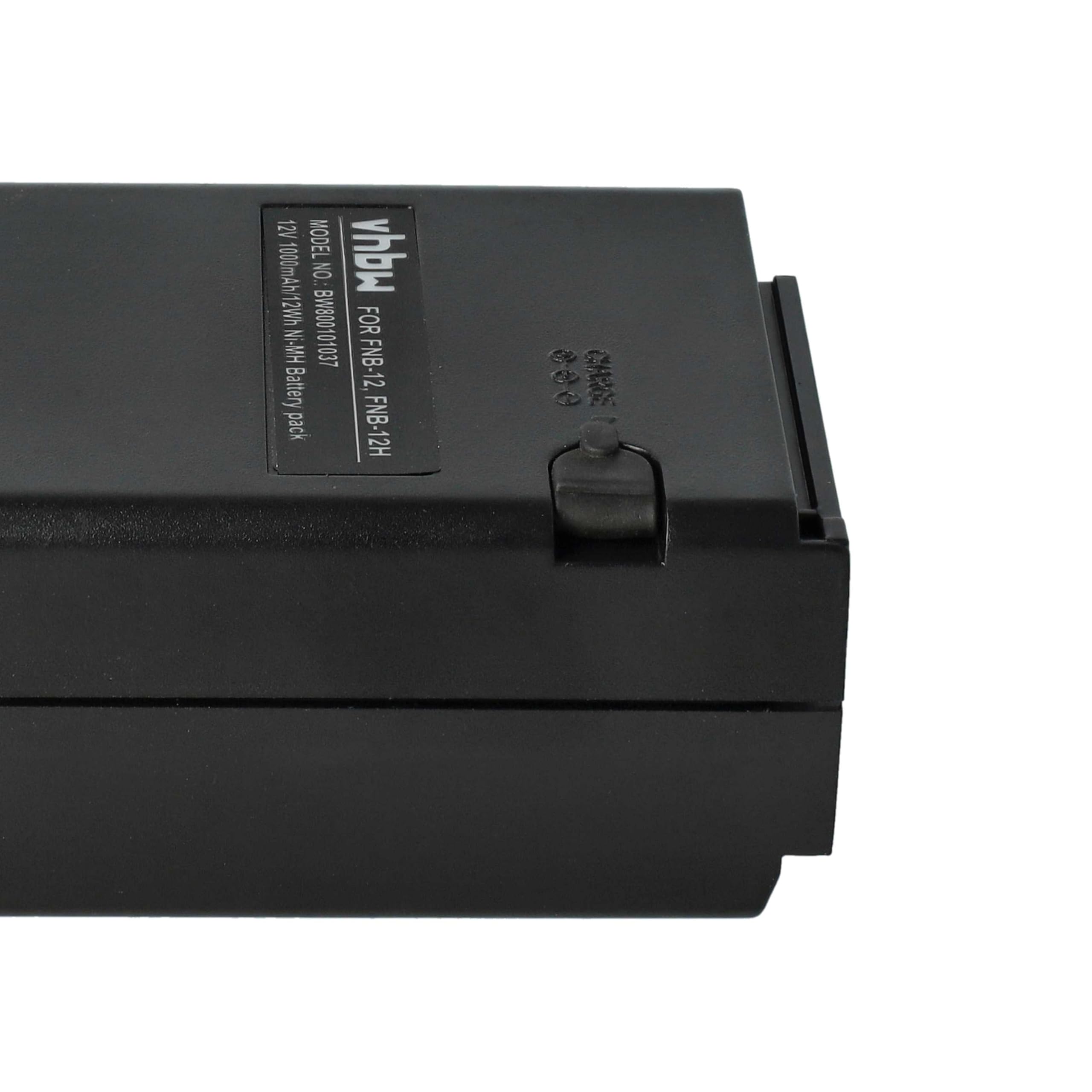 vhbw Batería Compatible con Yaesu Vertex FT33R, FT33, FT23R, FT23, FT411 Mark II, FT204, FT20, FT411 Radio (1000 mAh, 12 V, NiMH)