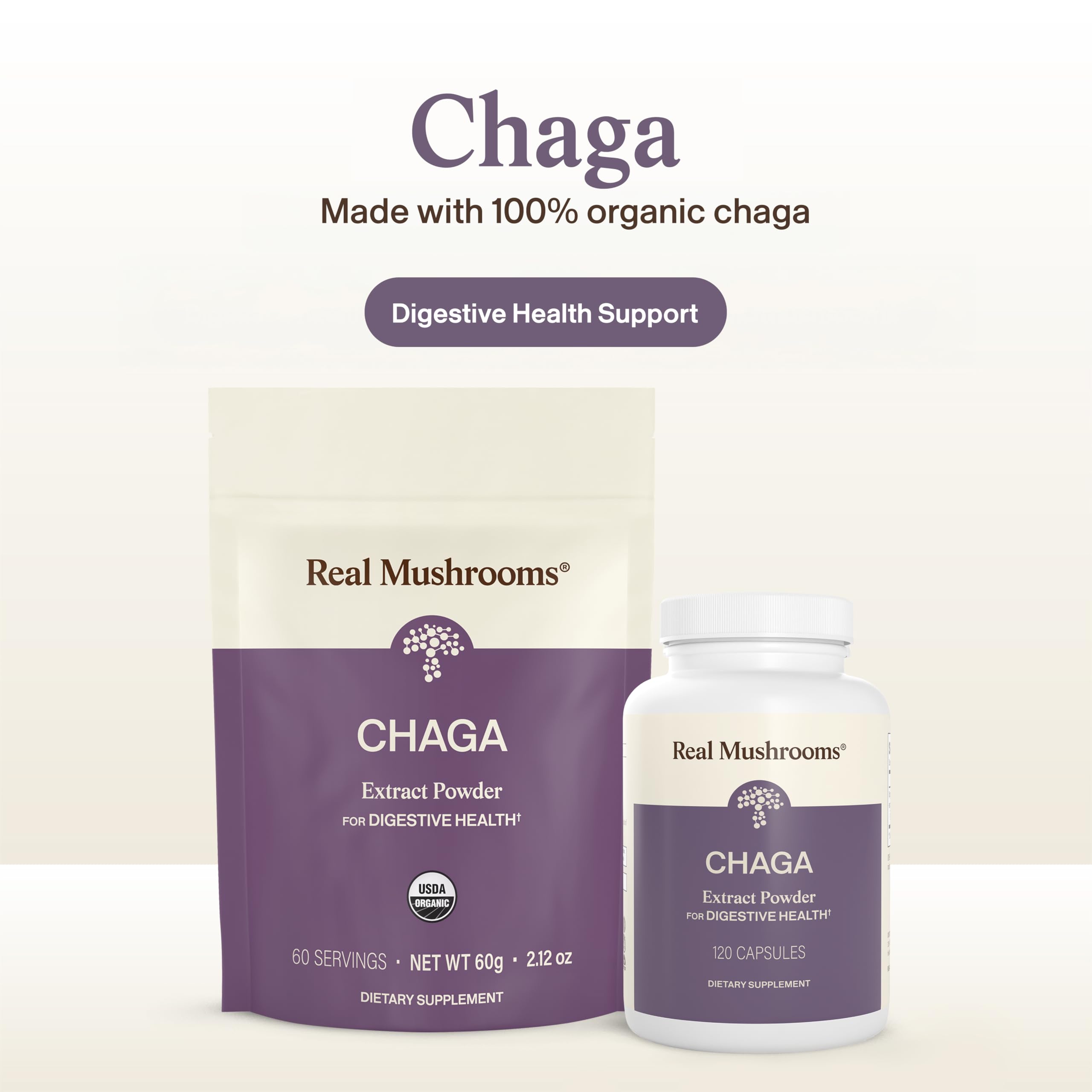 Real Mushrooms Organic Chaga Powder from Fruiting Body, 60 Servings — Amazon image 3