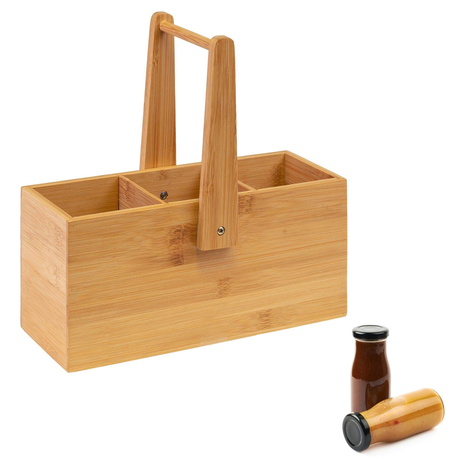 Porta-utensili In Bambù Tapas+Friends - Set Da 2 Contenitori Per Cucina - 13,5x10x10 Cm - Foto 8