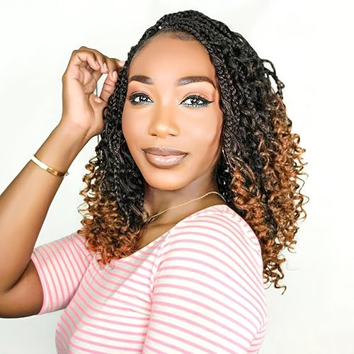 Fulcrum - Trenzas de ganchillo estilo diosa de 14 pulgadas, 9 paquetes de trenzas bohemias de ganchillo para mujeres, trenzas de ganchillo bohemias