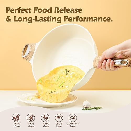 Miniatura 2 de SENSARTE Sartén profunda antiadherente, sartén grande de 12 pulgadas, utensilios de cocina de inducción, sartén antiadherente de 5 cuartos con tapa,