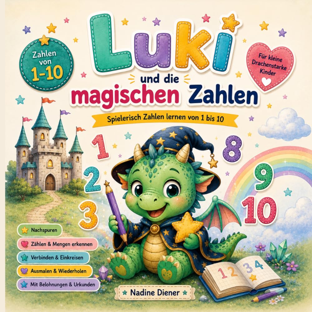 Luki und die magischen Zahlen: Zahlen, Zählen, Plus & Minus spielerisch lernen von 1 bis 10