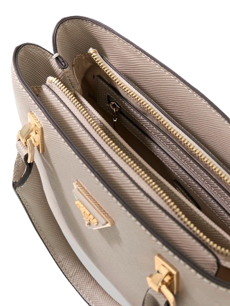 GUESS Handtasche Umhängetasche Noelle II Multi Compartment Satchel Taupe