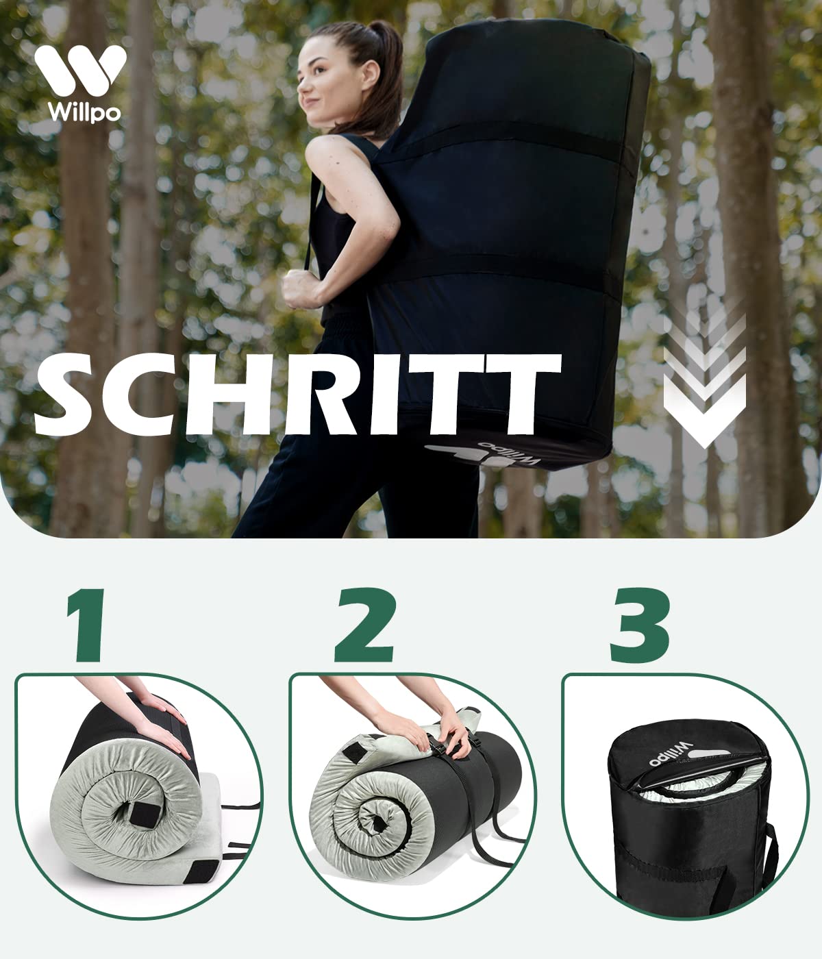 Willpo Schaumstoff Camping Matratze Outdoor Isomatte für Auto, Zelt