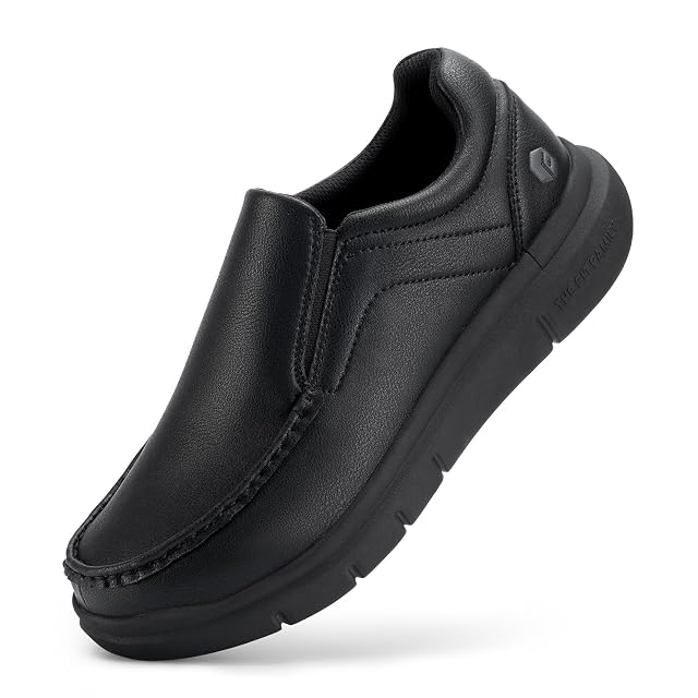 Fitville Buty Męskie Szerokie Slip On Trampki Wygodne Mokasyny Męskie Skórzane Pantofle Szerokie Trampki