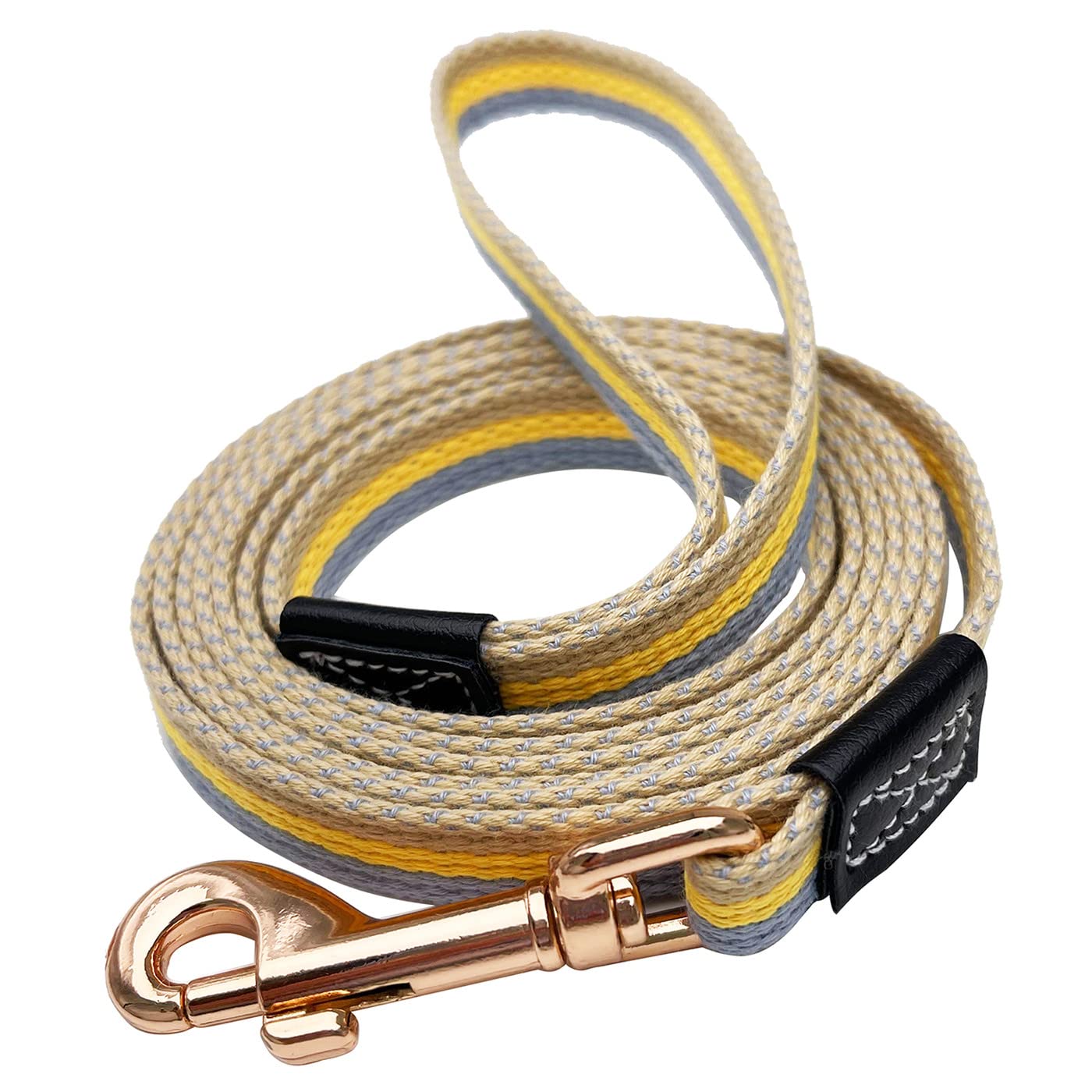 Shorven Soft Cotton Web Dog Leash Basic Training Walking Lead, 6.5FT Long, 0.6 Inch Wide Yellow