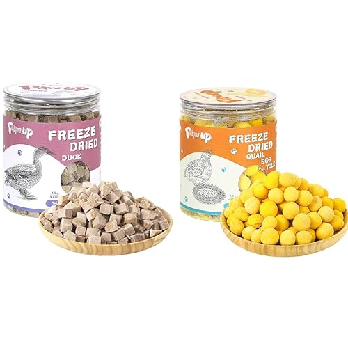 PAWUP Freeze Dried Duck Treats for Cats Dogs, Freeze Dried