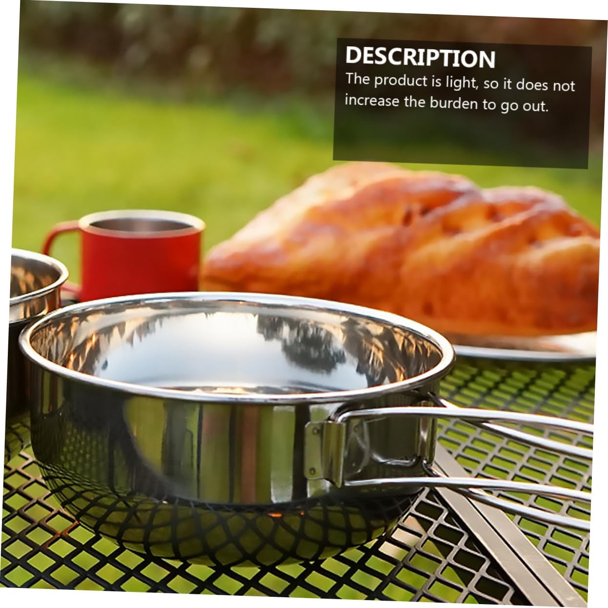 Hemoton Portable Folding Bowls Set Storage Bag Stainless Steel Bowls for Camping Hiking Outdoor Activities