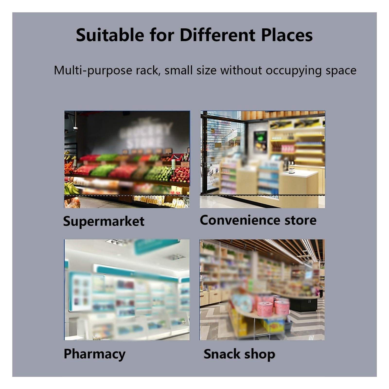 Scaffali per Snack da supermercato, Grande Organizer per Caramelle per bancone, espositori per Vendita al Dettaglio, scaffale per Patatine Multi-Dolci per Cinema (Bianco, 60 * 20 * 86 cm)