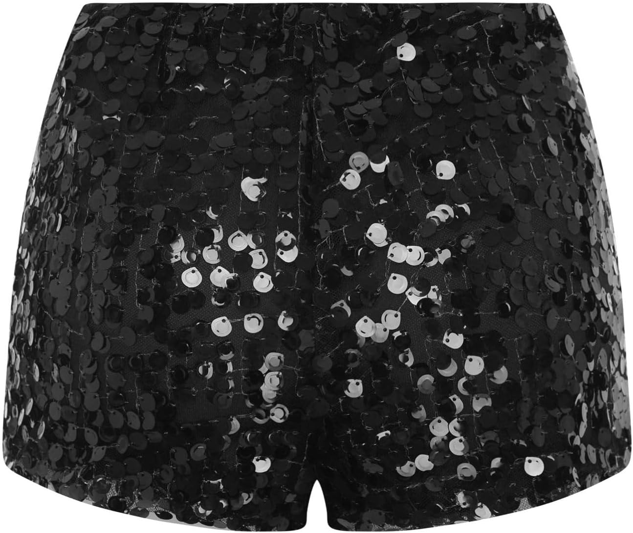 Alvivi Womens Sparkly Sequined High Elastic Hot Pants Layer Fully Lined Short Music Festival Clubwear