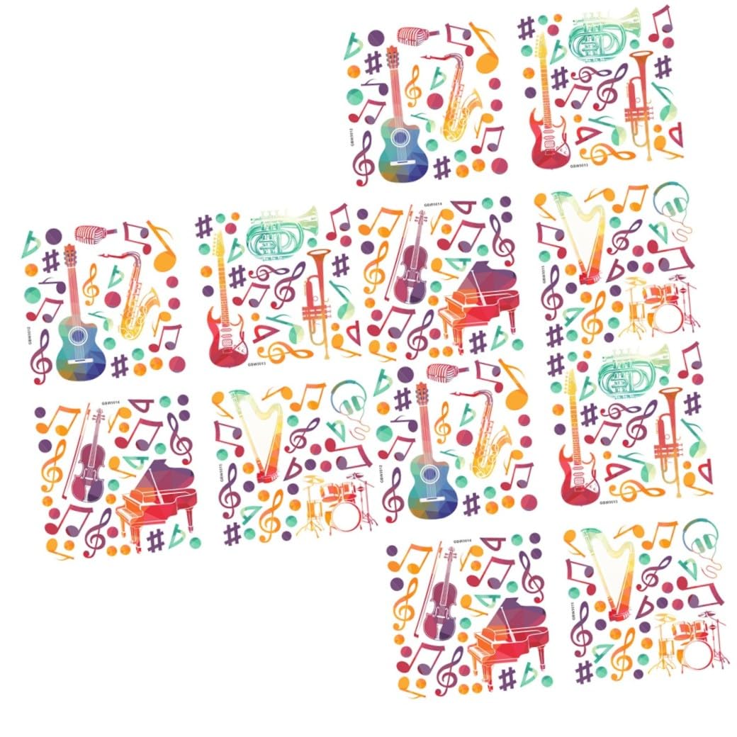SHINEOFI 3 set Adesivo Murale Musicale Adesivi Murali Creativi Per La Stanza Adesivo Decorativo Con Note Musicali Adesivi Per Aule Di Musica Adesivi Murali Con Note Musicali 4 pezzi*3