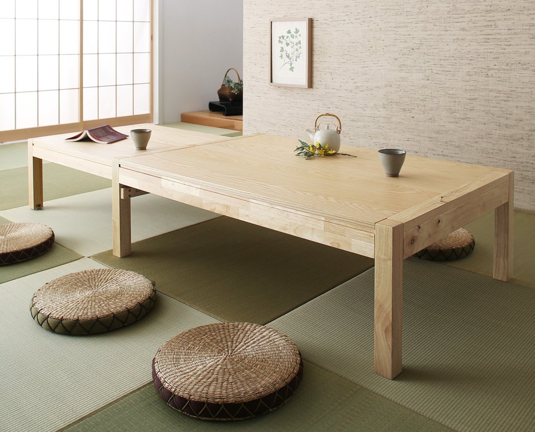 Amazon.co.jp: 好きな長さに幅が変更できるスライド式ローテーブル